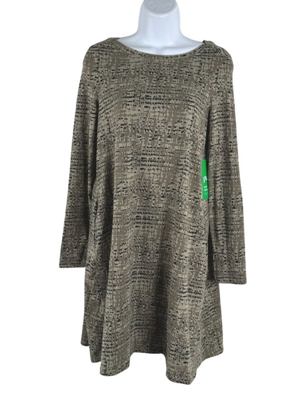 Pact Swing Dress Small Printed Long Sleeve Organic Cotton Blend‎ NWT TP-3850